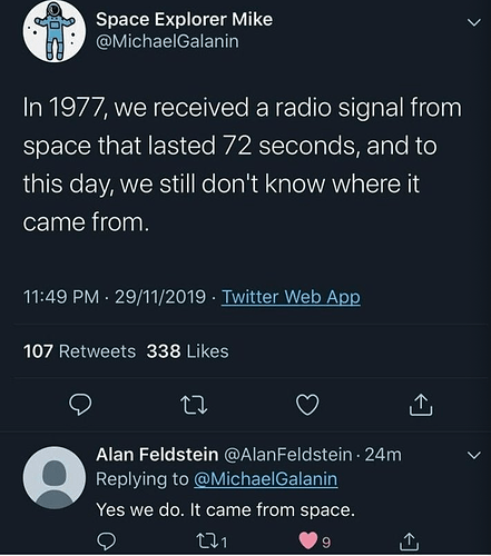 signal from space