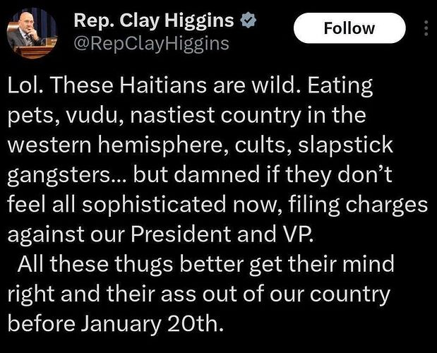 Rep. Clay Higgins (R-La.) posted a threatening tweet on Sept. 25, 2024, based on debunked claims about Haitian immigrants in Springfield, Ohio.