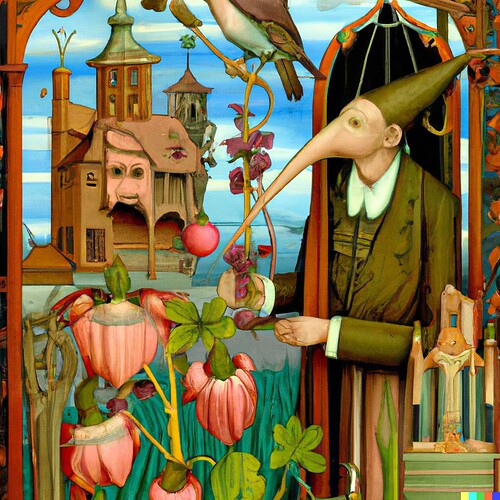 DALL·E 2022-12-05 14.37.11 - Hieronymus Bosch in an Art Nouveau style