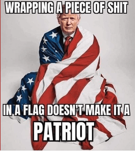 wrapping Trump in flag